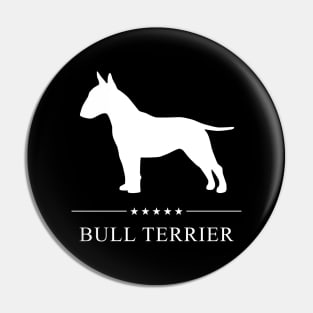 Bull Terrier Dog White Silhouette Pin