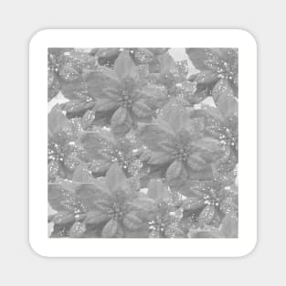 POINSETTIA WHITE TWINKLE SPARKLE PATTERN Magnet