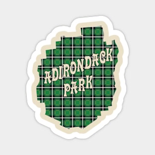 Green Plaid Adirondack Park Text Magnet