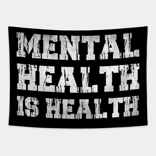 MENTAL HEALTH IS HEALTH VINTAGE ART Tapestry by mascotmancharacter