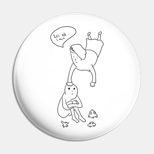 Alien: It's OK, I think. Minimalistic drawing Pin