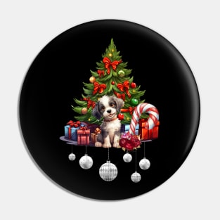 Sweet puppy with christmas tree Pin