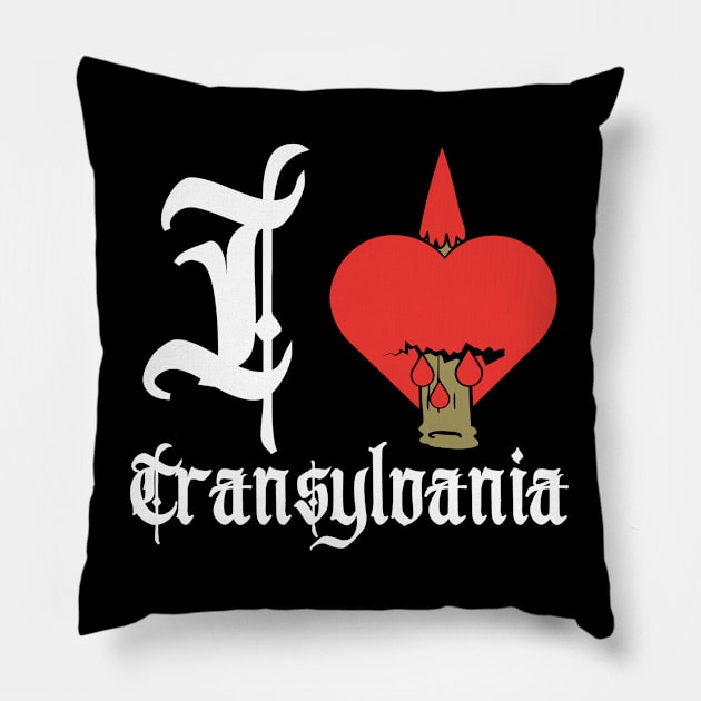 I Heart Transylvania-I Love Transylvania Pillow by FullOnNostalgia