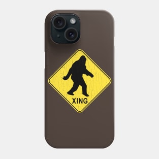 Bigfoot Crossing Sign (vintage look) Phone Case