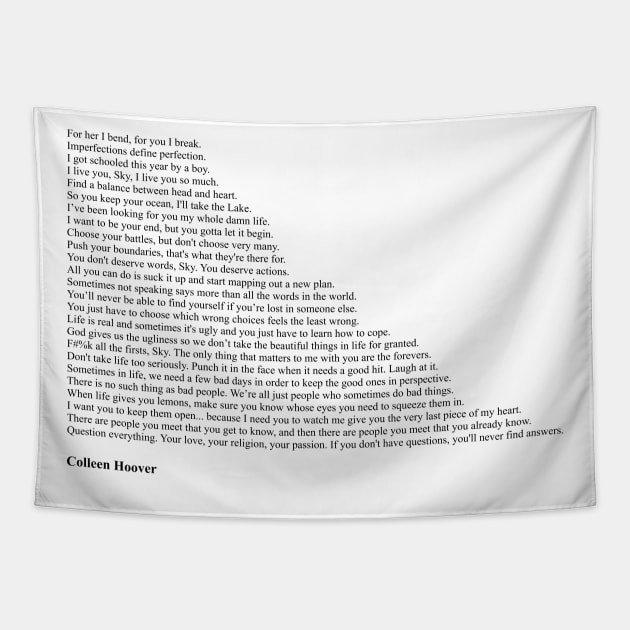 Colleen Hoover Quotes Tapestry by qqqueiru