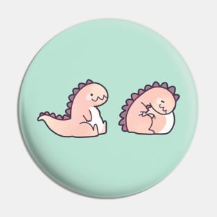 Cute Chubby Sleepy Dragon - Pink Pin