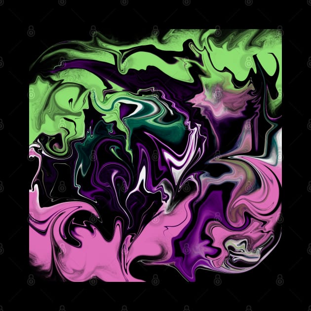 Abstract pink & green flames by v_art9