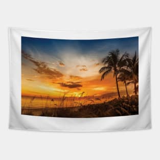 Bonita Beach Bright Sunset Tapestry