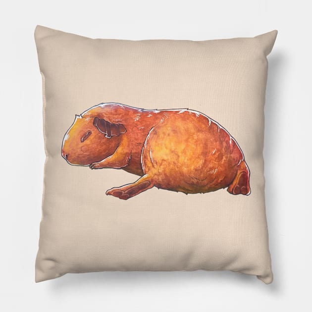 The watercolor guinea pig Pillow by LilianaTikage