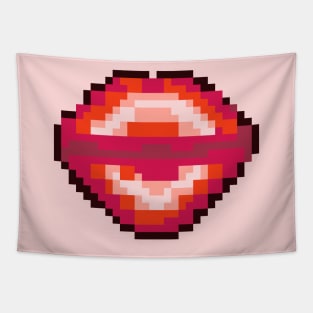 Pixel Kissing Lips Tapestry