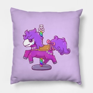 Cute Sugar Skull Carousel Horse Halloween Pastel Colors Pillow