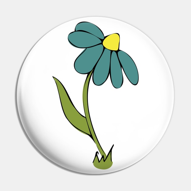 Daisy Whimsical Cartoon Illustration Happy Colours Pin by Angel Dawn Design