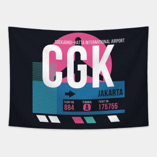 Jakarta (CGK) Airport // Sunset Baggage Tag Tapestry