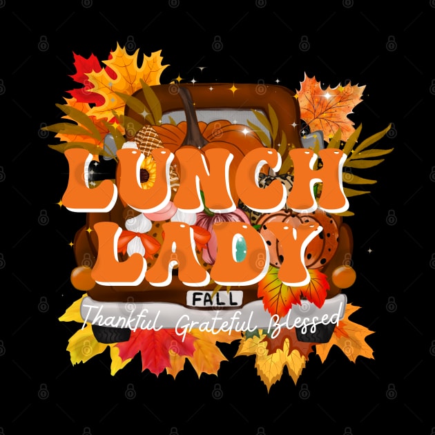 Lunch Lady School Cafeteria Worker Truck Pumpkin Fall Autumn by Johner_Clerk_Design