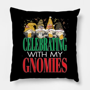 Happy New Year's Eve Celebrating with My Gnomes Party Beer Pillow