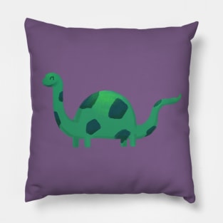 Diplodocus - Cute Prehistoric Dinosaur cartoon Illustration Pillow