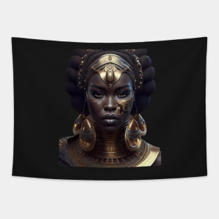 Jeweled Empress: Afrofuturistic Graphic T-Shirt Tapestry