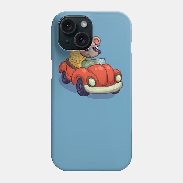 Mouse in the car Phone Case by Guyshulia