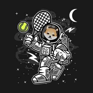 Astronaut Tennis Dogelon Mars ELON Coin To The Moon Crypto Token Cryptocurrency Blockchain Wallet Birthday Gift For Men Women Kids T-Shirt