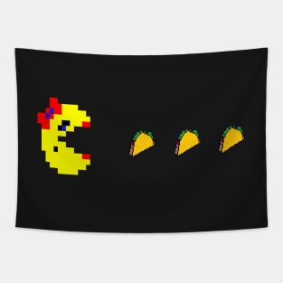 Mrs. PAC-MAN Loves Tacos Tapestry