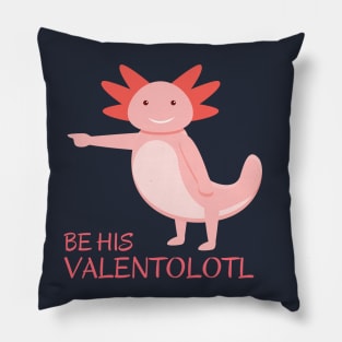 Funny wingman cute pink axolotl illustration Pillow