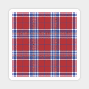 USA America Red White Blue Tartan Plaid Pattern Magnet