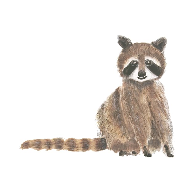 raccoon watercolor by colorandcolor