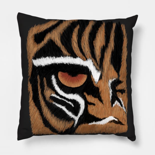 The Eye of the Tiger Pillow by Colorana