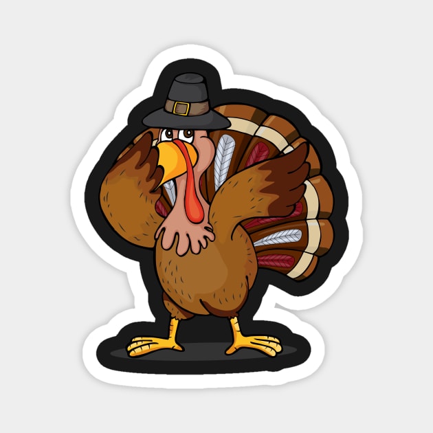 Cute Dabbing Turkey Magnet by zeno27