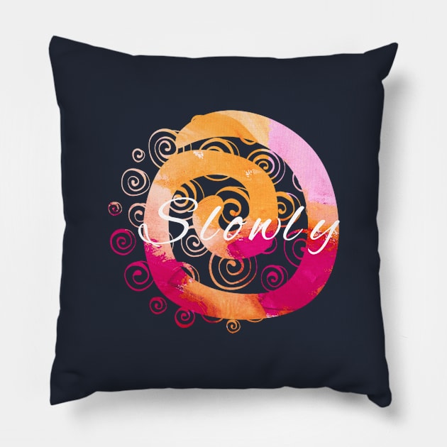 Abstract backgroun and text slowly Pillow by Zain_Art