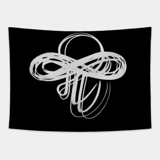 Marathi Text Spells Like English Pronoun ME  and the Meaning is I am. It is Combined with an Infinity Symbol to Express the thought that I am  Infinite, I am Universe. Colored in White Tapestry