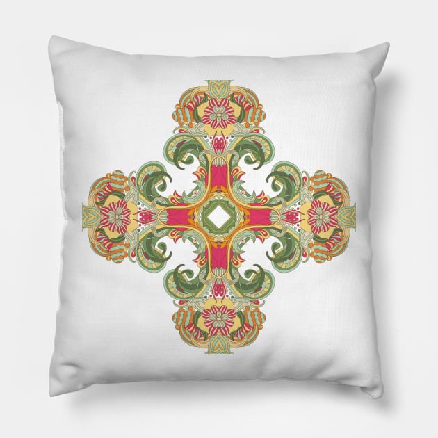 Retro '60s Pattern Cross Pillow by machare