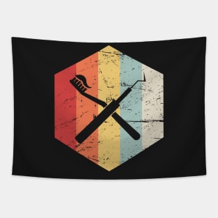 Vintage Retro Dental Picks Icon Tapestry