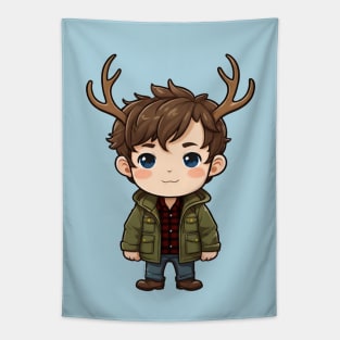 Chibi Will Graham with Antlers Tapestry