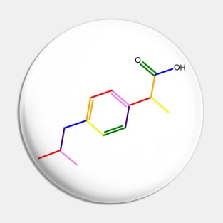 Ibuprofen Molecule Rainbow Chemistry Pin