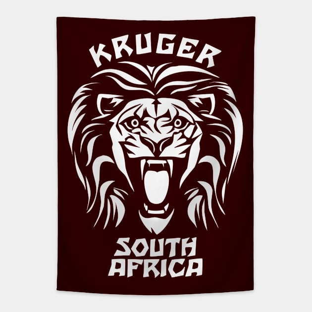 Kruger National Park | Lion Face Tapestry by TMBTM