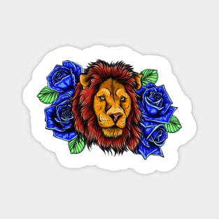 lion and roses Magnet