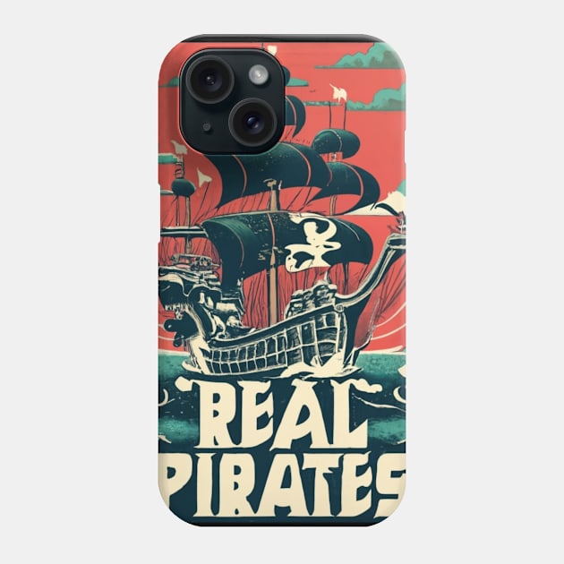 Pirates Ship Sailing Through The Deep Oceans Phone Case by Abeer Ahmad