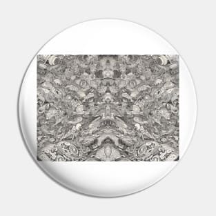 Abstract Black and White Pen and Ink Fantasy Background Pin