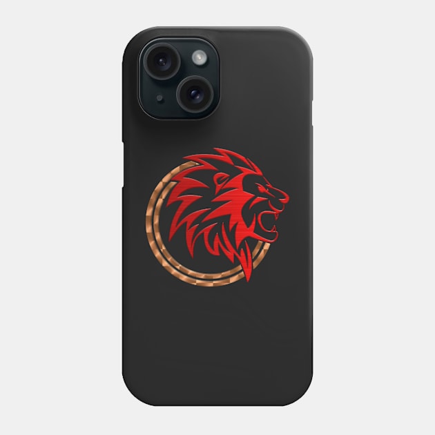 The King lion Dark Red 3D look Phone Case by Tshirtstory