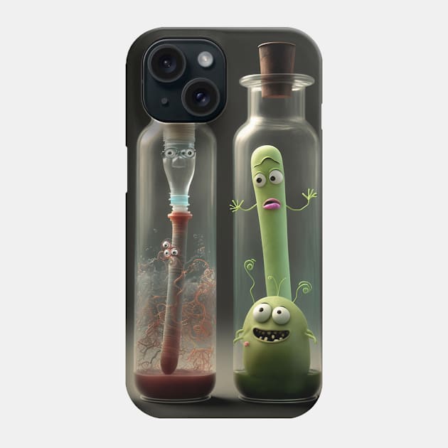 cute bacteria ghosts Phone Case by cinematic