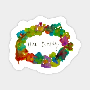 live simply watercolor Magnet