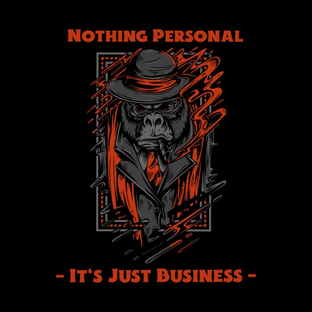 Nothing Personal Gorilla T-Shirt (Red Accent) by StoicByChoice