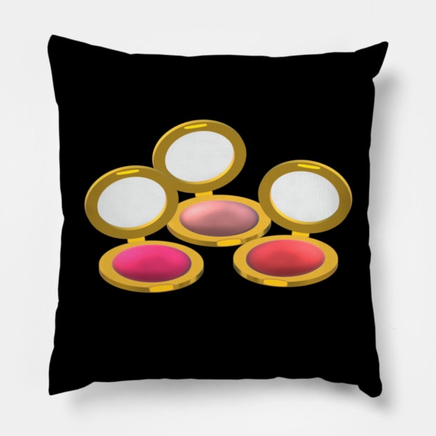 Blush Trio (Black Background) Pillow by Art By LM Designs 