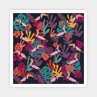 Tropical Jungle and Toucans Pattern Magnet