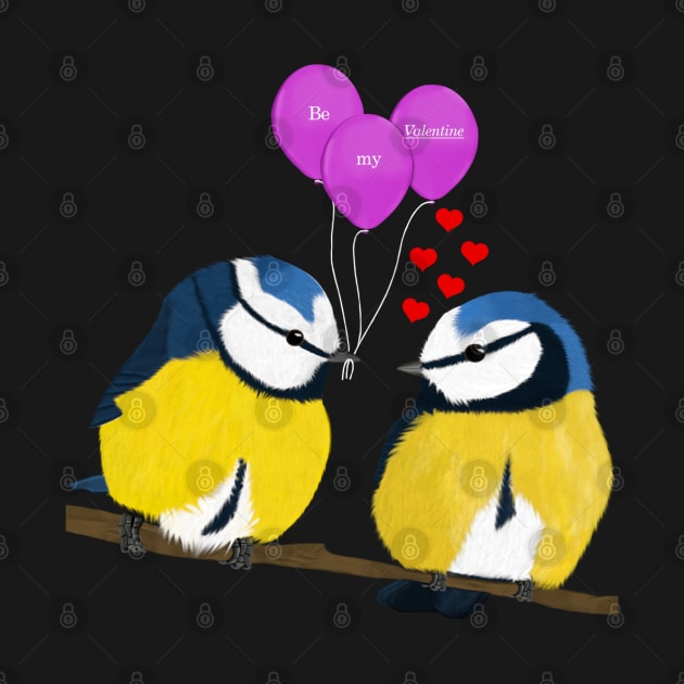 Valentine's Day Gift Bird Illustration by jzbirds