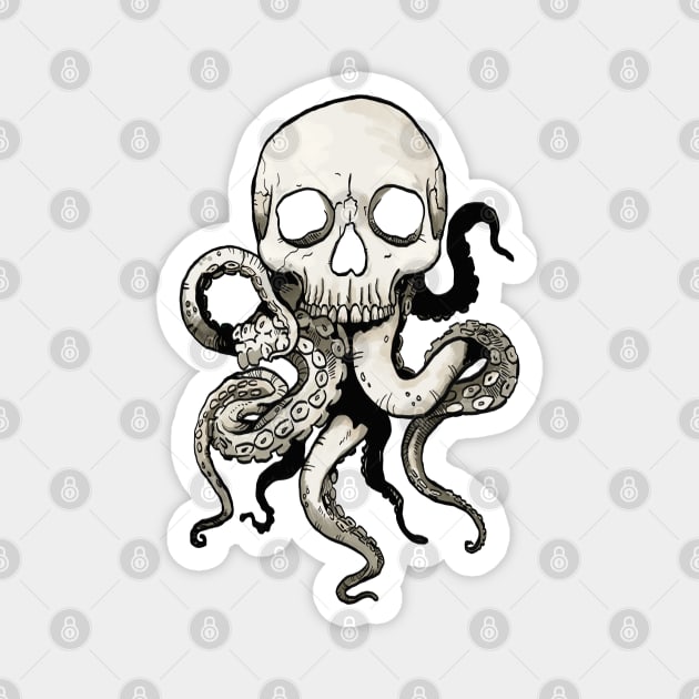 Kraken skull Magnet by Rackham