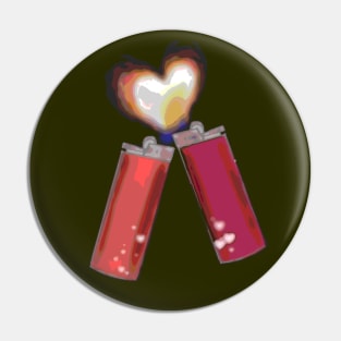 Lighters forming a heart Pin
