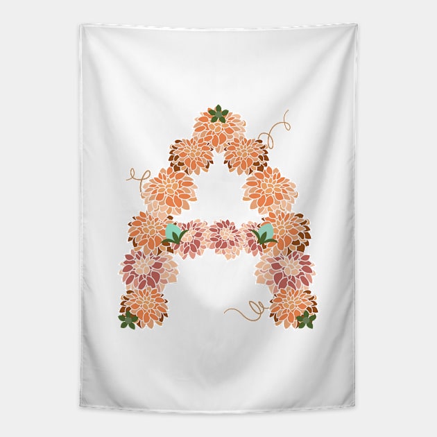 Letter A Floral Tapestry by CTstudio