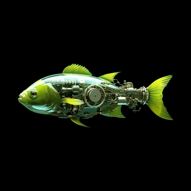 Green Fish Robot by DavidLoblaw